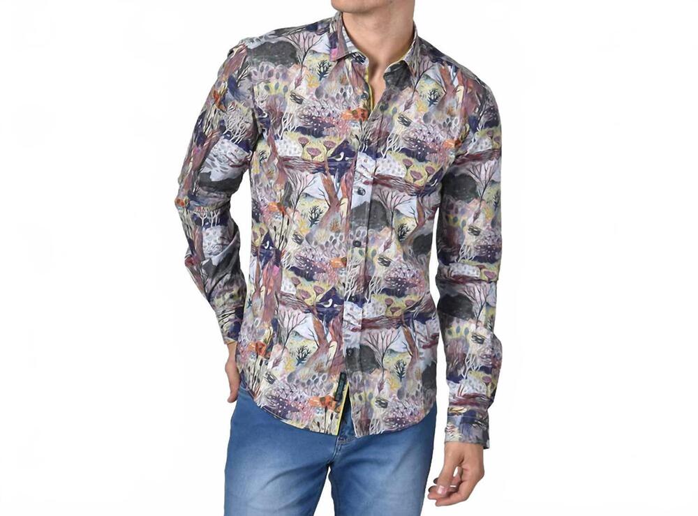 NEW EIGHT X earthy forest button down shirt in multi